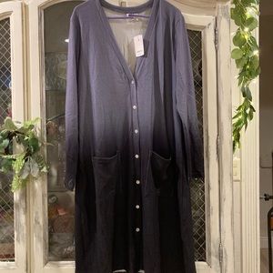 Suzanne Betro long button up ombré cardigan